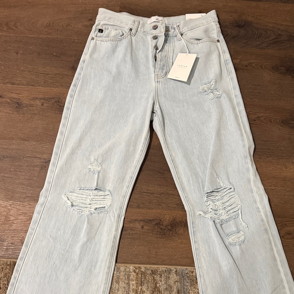 KanCan Light Blue Distressed Flare Jeans